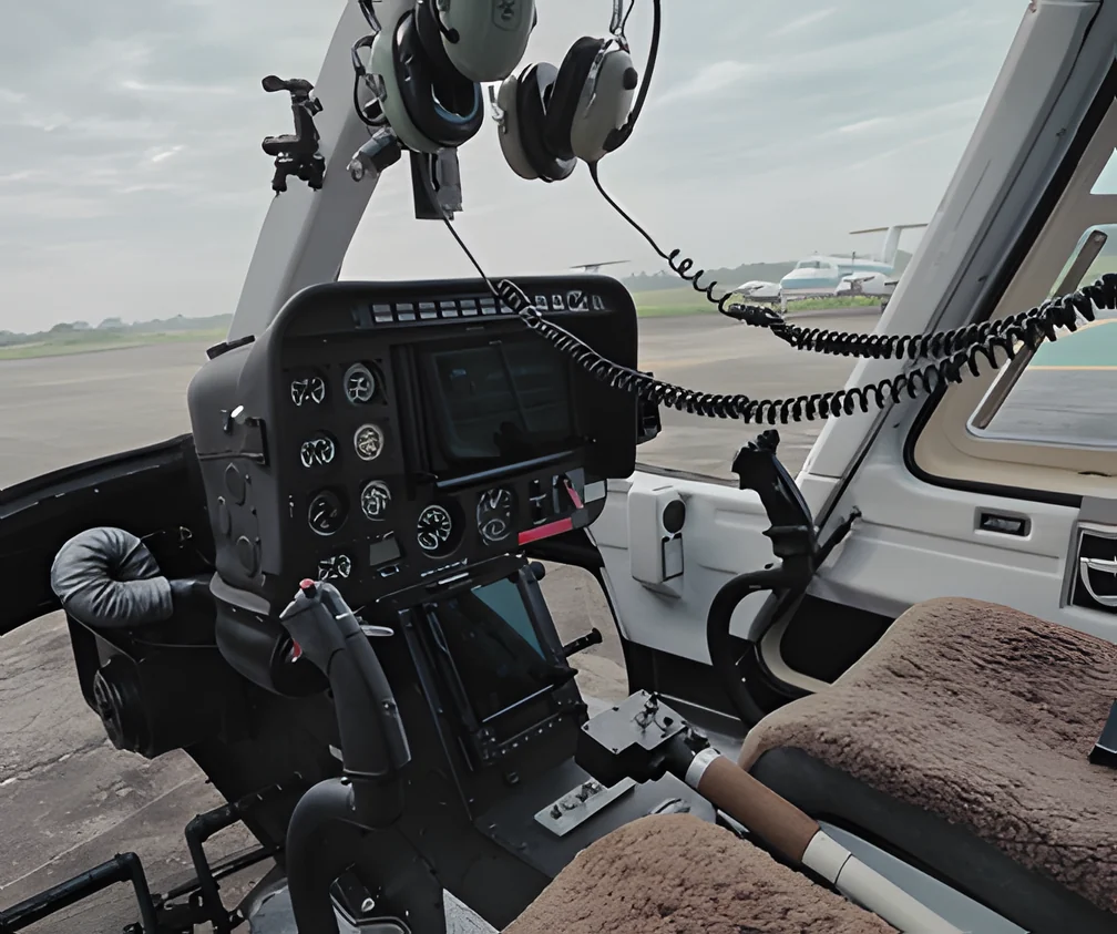 Bell 206B3 JetRanger III cockpit