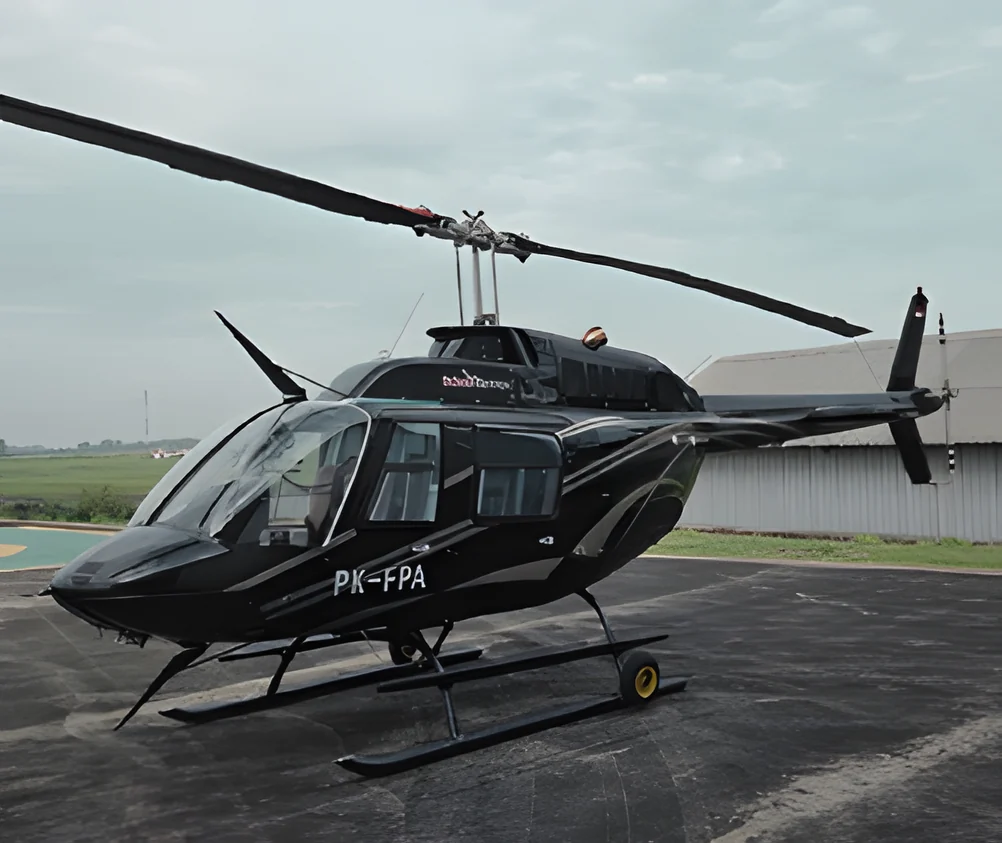 Bell 206B3 JetRanger III PK-FPA on the apron